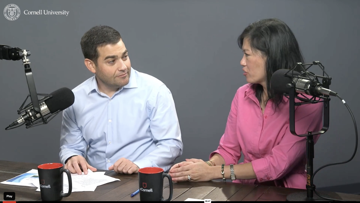 JR Keller and Angela Cheng-Cimini speaking during an eCornell webinar. 