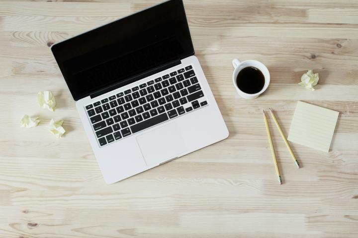 laptop on a desk